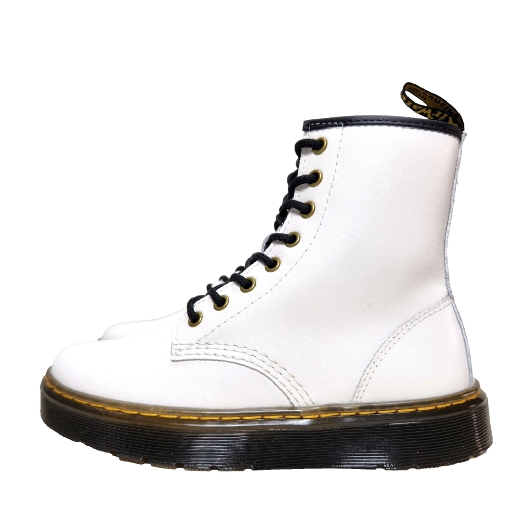 DR MARTENS Zavala 1460 Combat Boots NEW Sz 7 White Leather Sneaker Sole 8-eye